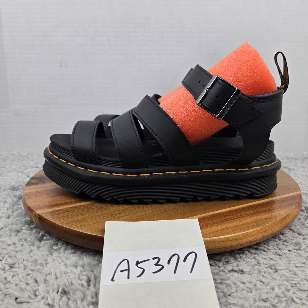 Dr. Martens Womens 8 Blaire Black Leather Strappy Platform Casual Y2K Sandals